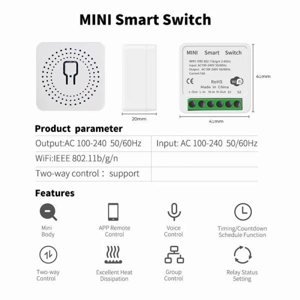 Малогабаритный WiFi выключатель для умного дома c таймером, Ewelink (среда Sonoff) от SONOFF