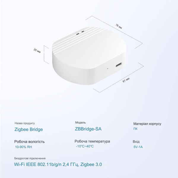 Устройство для домашней системы автоматизации Ewelink WIFI + Zigbee Bridge-SA до 32-ти устройств от Qiachip