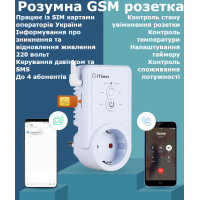 GSM розетка с SMS оповещением отключения, расписанием, датчиком температуры, измерением мощности 220/230 В с резервным аккумулятором от WAYTRONIC