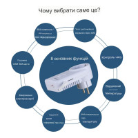 GSM розетка с SMS оповещением отключения, расписанием, датчиком температуры, измерением мощности 220/230 В с резервным аккумулятором от WAYTRONIC