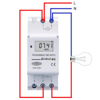 Програмований цифровий таймер реле часу на DIN рейку з тижневим програмуванням AC 220 до 30 Ампер від TOMZN за 315грн (код товару: AHC30A-220 )