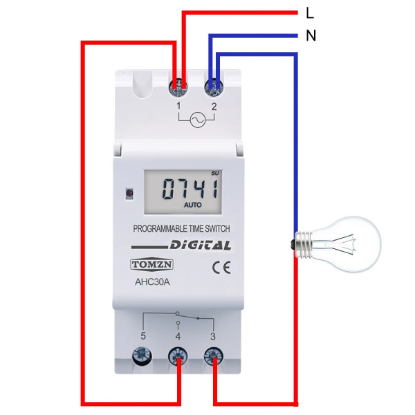 Програмований цифровий таймер реле часу на DIN рейку з тижневим програмуванням AC 220 до 30 Ампер від TOMZN за 315грн (код товару: AHC30A-220 )