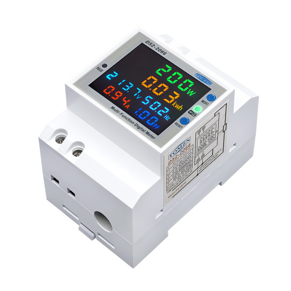 WiFi счетчик электроэнергии TOMZN D52-2066 на DIN-рейку до 100A, 6-в-1: V, A, W, Hz, PF, kWh (Tuya Smart Life) от TOMZN