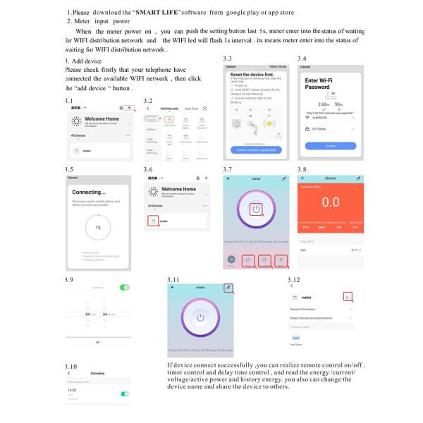 1-но фазный дистанционный WiFi электросчётчик на 220 Вольт 65 А Tuya (Smart Life) от TOMZN