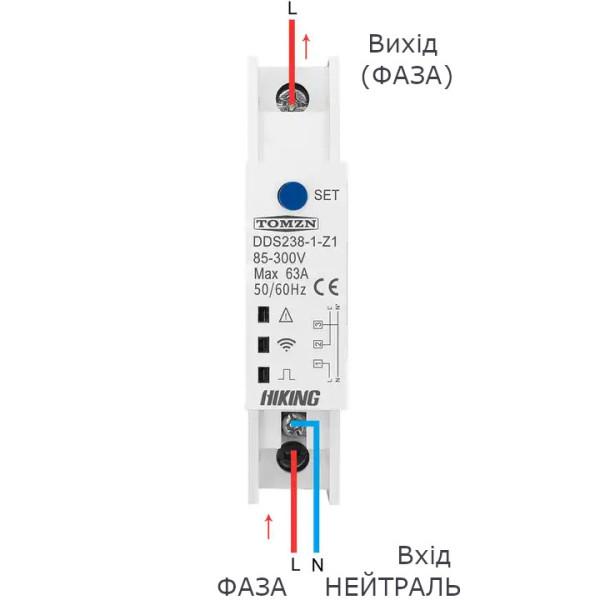 Zigbee лічильник - вимикач з мониторингом напруги-струму та захистом від перенапруги, великого струму та потужності на Din рейку, 220В до 63А Tuya (SmartLife) від TOMZN за 1065грн (код товару: DDS238-1-Z1 )