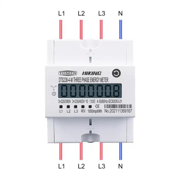 3-х фазный высокоточный электросчетчик с LCD дисплеем и расширенными функциями мониторинга до 100 Ампер от TOMZN