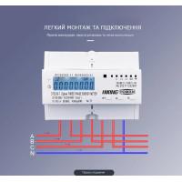 3-х фазный дистанционный Zigbee электросчетчик с LCD дисплеем и защитой до 80 А для приложения Tuya (Smart Life) от TOMZN