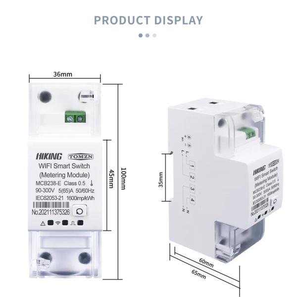 1-но фазный дистанционный WiFi электросчётчик на 220 Вольт 65 А Tuya (Smart Life) от TOMZN
