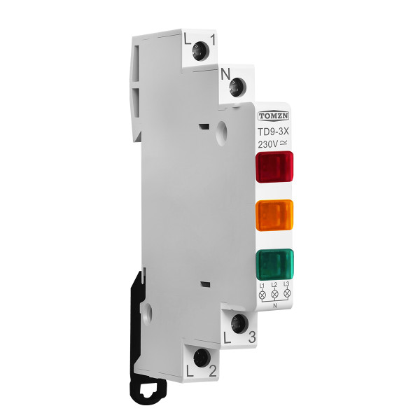 Световой индикатор фаз TD9-3X (Красный, Желтый, Зеленый) на DIN-рейку от TOMZN