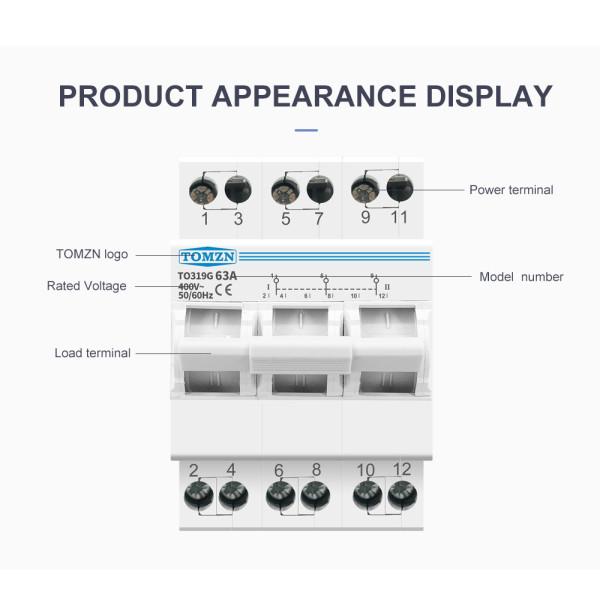 Ручний перекидний перемикач(рубильник) резерву на 3 фази 3 полюси 380 Вольт до 63 Ампер на 3 положення (тип автомату) від TOMZN за 395грн (код товару: TO319G )
