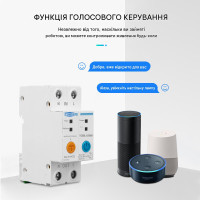2-х полюсный WiFi выключатель с защитой утечки тока (УЗО) и мощности с напряжением на DIN рейку 220В до 63А приложение Ewelink (среда Sonoff) от TOMZN