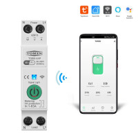 Wi-Fi вимикач з мониторингом напруги-струму та захистом від перенапруги, великого струму та потужності на Din рейку, 220В до 63А Tuya або SmartLife від TOMZN за 665грн (код товару: TOB9-VAP )