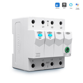 Дистанційне WiFi реле відключення  4P  3*220/230V 63A 50/60Гц на DIN-рейку нейтраль комутована Ewelink (середеовище Sonoff)