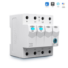 Дистанційне WiFi реле відключення  4P  3*220/230V 63A 50/60Гц на DIN-рейку загальна нейтраль Ewelink (середовище Sonoff)