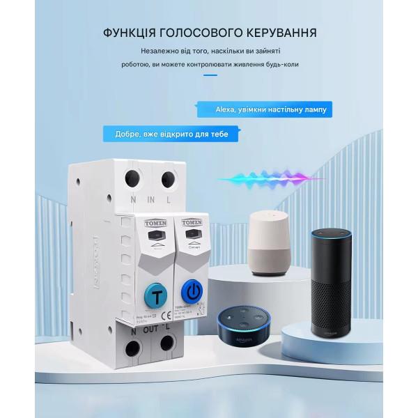 2-полюсний Wi-Fi вимикач з захистом витоків струму ПЗВ (УЗО) та потужності й напруги на Din рейку, 220В до 63А Tuya (SmartLife) від TOMZN за 835грн (код товару: TOB9L-63WIFI )