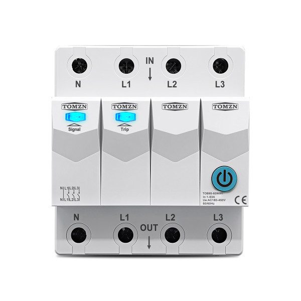 Дистанційне WiFi реле відключення 4P 3*220/230V 63A 50/60Гц на DIN-рейку загальна нейтраль TUYA (SmartLife) від TOMZN за 1395грн (код товару: TOB9S-63WIFI ) Дистанційне WiFi реле відключення 4P 3*220/230V 63A 50/60Гц на DIN-рейку загальна нейтраль TUYA (SmartLife) від TOMZN за 1395грн (код товару: TOB9S-63WIFI )
