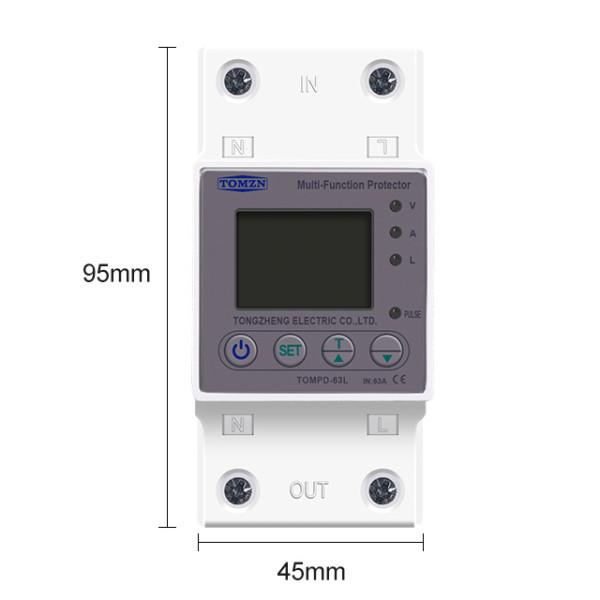 1-но фазний 2-полюсний електролічильник з LCD дисплеєм з підсвітленням та захистом від наднапруги та надструму на 220 Вольт до 63 або 80 Ампер від TOMZN за 745грн (код товару: TOMPD-63L )
