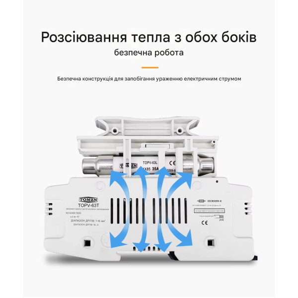 Держатель солнечных фотоэлектрических предохранителей постоянного тока до 50 Ампер DC PV 1500В 10x85 та 14x85 мм от TOMZN