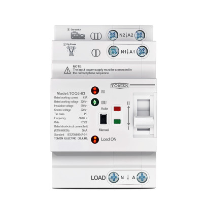 TOQ6-63/2P 220/230В 2-х полюсний автомат-перемикач введення резерву для генератору/мережею