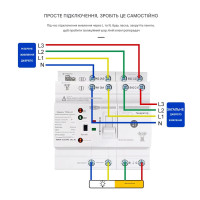 TOQ6-63/4P 220/230В 4-х полюсный автомат-переключатель ввода резерва для генератора/сети от TOMZN TOQ6-63/4P 220/230В 4-х полюсный автомат-переключатель ввода резерва для генератора/сети от TOMZN