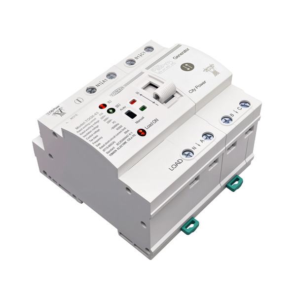 TOQ6-63/4P 220/230В 4-х полюсный автомат-переключатель ввода резерва для генератора/сети от TOMZN TOQ6-63/4P 220/230В 4-х полюсный автомат-переключатель ввода резерва для генератора/сети от TOMZN