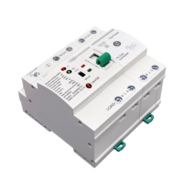 TOQ6-63PV/4P 220/230В 4-х полюсный автомат-переключатель ввода резерва для инвертора солнечных панелей от TOMZN