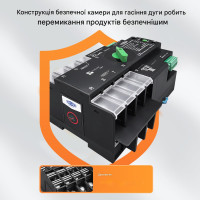 TOQ7-125PV/4P 220/230В 4-х полюсный 3-х фазный автомат переключатель ввода резерва АВР ATS до 125А для инвертора солнечных панелей от TOMZN