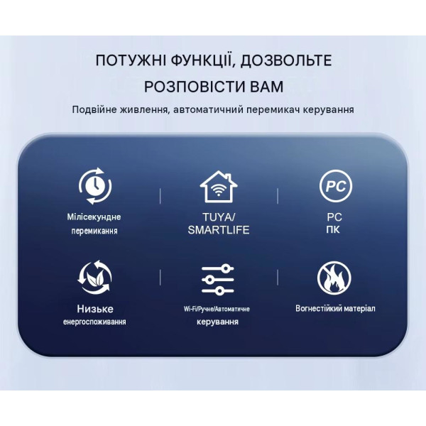 Умный Автоматический переключатель резервного питания для генератора АВР TOQ7s WIFI 4P 125A Tuya (Smart Life) от TOMZN