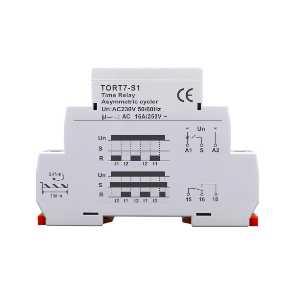 Циклическое реле времени TORT7-S1 (16A): Асимметричный таймер на DIN-рейку от TOMZN