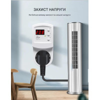 Автоматическая розетка с защитой от перенапряжения реле барьер напряжения 90 -300 (230) Вольт AC с регулируемыми порогами защиты на 16 Ампер от TOMZN