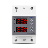 Реле напряжения и тока TOVPD1-63B (63A) с регулировкой и дисплеем на DIN-рейку