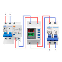 Реле напряжения и тока TOVPD1-63DK 63А (2-полюсное: разрыв Фазы и Нуля L+N) от TOMZN