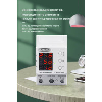 Реле барьер защиты от перенапряжений и токов 1P+N AC220/230В до 63A три экрана OVP UVP OCP от TOMZN