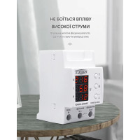 Реле барьер защиты от перенапряжений и токов 1P+N AC220/230В до 63A три экрана OVP UVP OCP от TOMZN