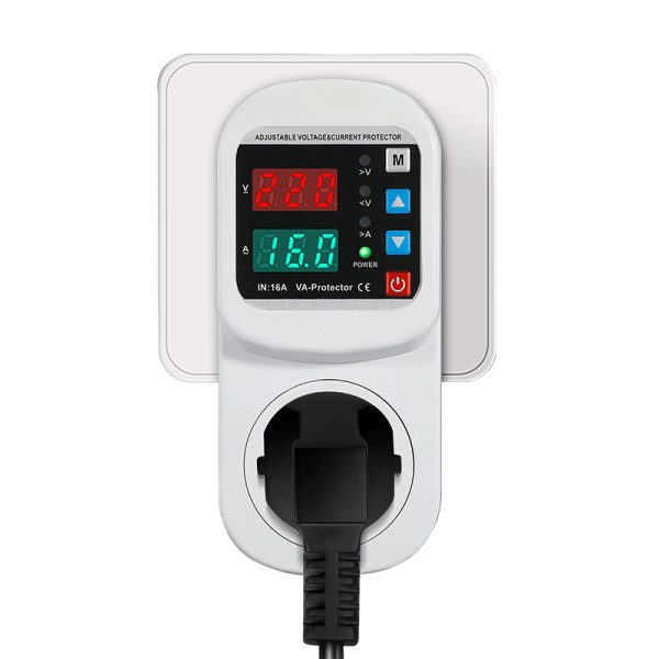 Розетка барьер озетка с защитой от перенапряжения и тока, реле на пруги 90 -300 (230) Вольт AC с регулируемыми порогами защиты на 16 Ампер от SZDQ