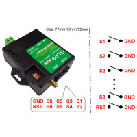 GL09 PLUS 8 канальный (8 входов) GSM контроллер для сигнализации по SMS с контролем напряжения питания и выходом для сирены от WAFER