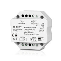 Дистанционный Радио выключатель на 100-240 Вольт AC 1 канал 1.5A Wi-Fi и RF Push Switch SS-B(WT) (приложение Tuya или Smart Life) от SKYDANCE