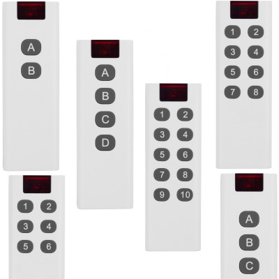 Пульт біло-червоного кольору зі збільшеним радіусом дії без антени від 2-х до 8-ми кнопок