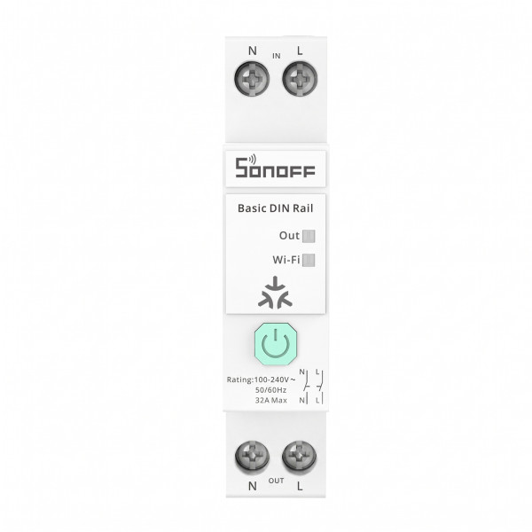 SONOFF BASIC-1GSP інтелектуальний вимикач на DIN рейку через Matter Over WiFi, сумісний з Apple Home від SONOFF за 1215грн (код товару: BASIC-1GSP )