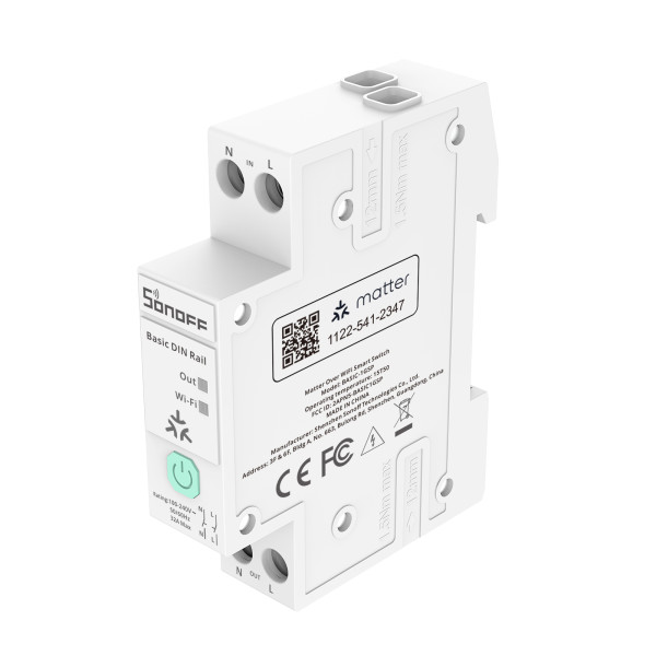 SONOFF BASIC-1GSP інтелектуальний вимикач на DIN рейку через Matter Over WiFi, сумісний з Apple Home від SONOFF за 1215грн (код товару: BASIC-1GSP )