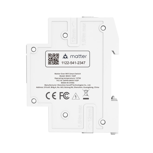 SONOFF BASIC-1GSP інтелектуальний вимикач на DIN рейку через Matter Over WiFi, сумісний з Apple Home від SONOFF за 1215грн (код товару: BASIC-1GSP )