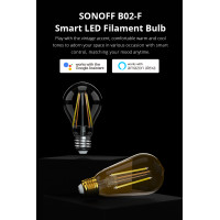 SONOFF B02-F Розумна світлодіодна філаментна лампочка з цоколем зі скла Wi-Fi від SONOFF за 385грн (код товару: BF )