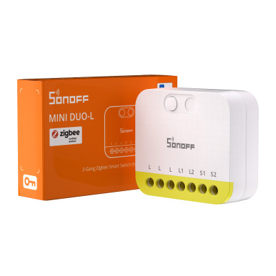 SONOFF MINI-DUO-L – 2-канальный интеллектуальный выключатель Zigbee (без нейтрали) SONOFF MINI-DUO-L – 2-канальный интеллектуальный выключатель Zigbee (без нейтрали)