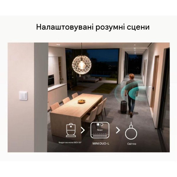 SONOFF MINI-DUO-L – 2-канальный интеллектуальный выключатель Zigbee (без нейтрали) от SONOFF