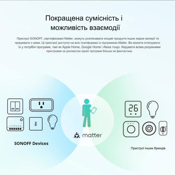 Sonoff MINIR4M Extreme Matter мініатюрний прохідний WiFi пермикач для 1-го або 2-х вимикачів від SONOFF за 525грн (код товару: MINIR4M )