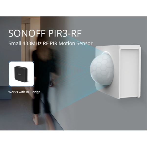 Sonoff PIR3-RF бездротовий інфрачервоний датчик руху на 433 МГц від SONOFF за 345грн (код товару: PIR3 )