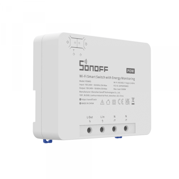 Sonoff Pow R3 WiFi Выключатель - с функцией измерения потребляемой мощности до 25 Ампер (5500Вт) от SONOFF