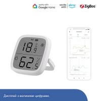 SONOFF SNZB-02D - бездротовий розумний Zigbee датчик температури та вологості на батарейці з LCD дисплеєм та батарейкою від SONOFF за 565грн (код товару: SNZB-02D )