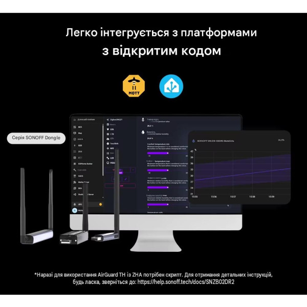 Zigbee датчик температуры и влажности SONOFF AirGuard TH SNZB-02DR2 с большим 3.6" ЖК-дисплеем от SONOFF Zigbee датчик температуры и влажности SONOFF AirGuard TH SNZB-02DR2 с большим 3.6" ЖК-дисплеем от SONOFF