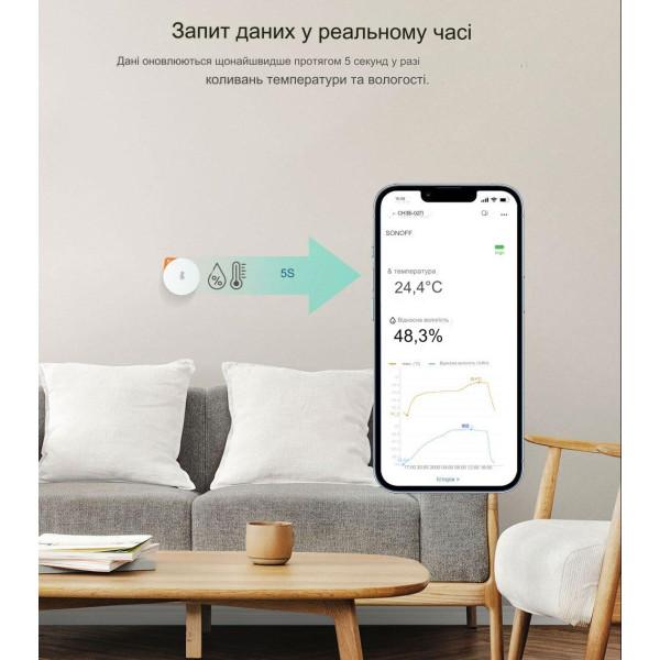 SONOFF SNZB-02P - бездротовий розумний Zigbee датчик температури та вологості з батарейкою від SONOFF за 475грн (код товару: SNZB-02P )